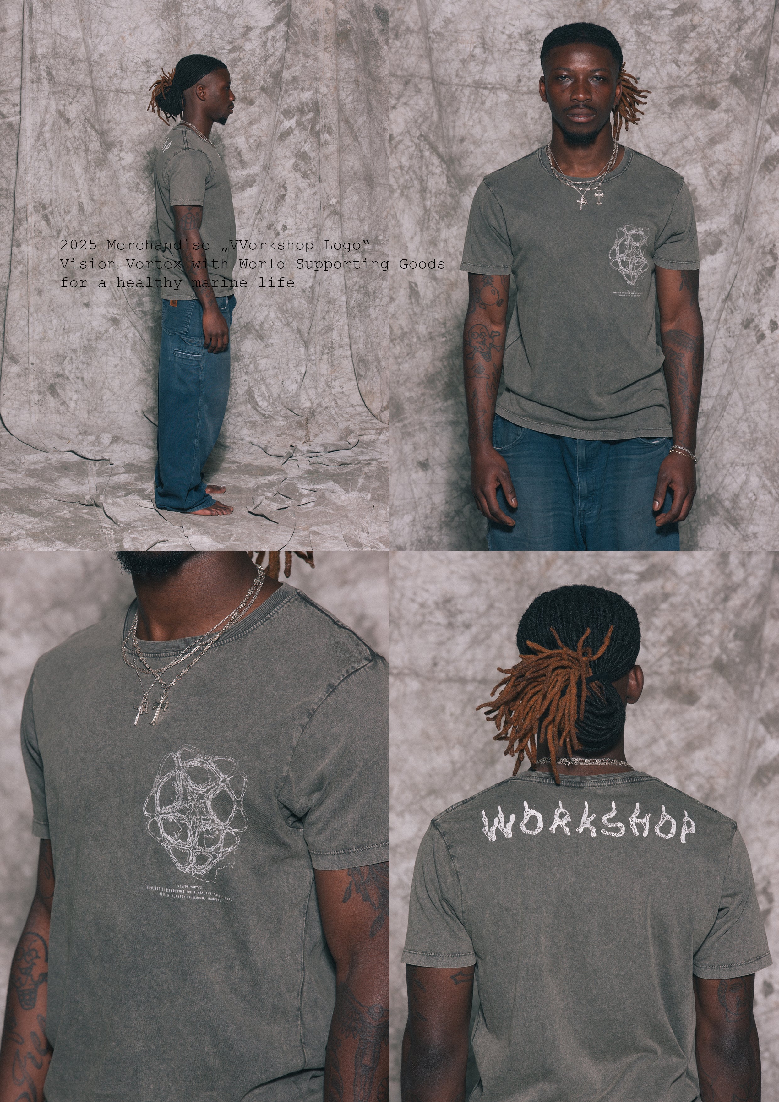2025 Merchandise „VVorkshop Logo“ 
Vision Vortex with World Supporting Goods for a healthy marine life BY LARS GÖDEKE
